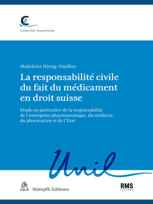 cover image of La responsabilité civile du fait du médicament en droit suisse